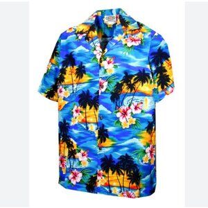 Pacific Legend Mens Brilliant Hawaiian Island Sunset Shirt